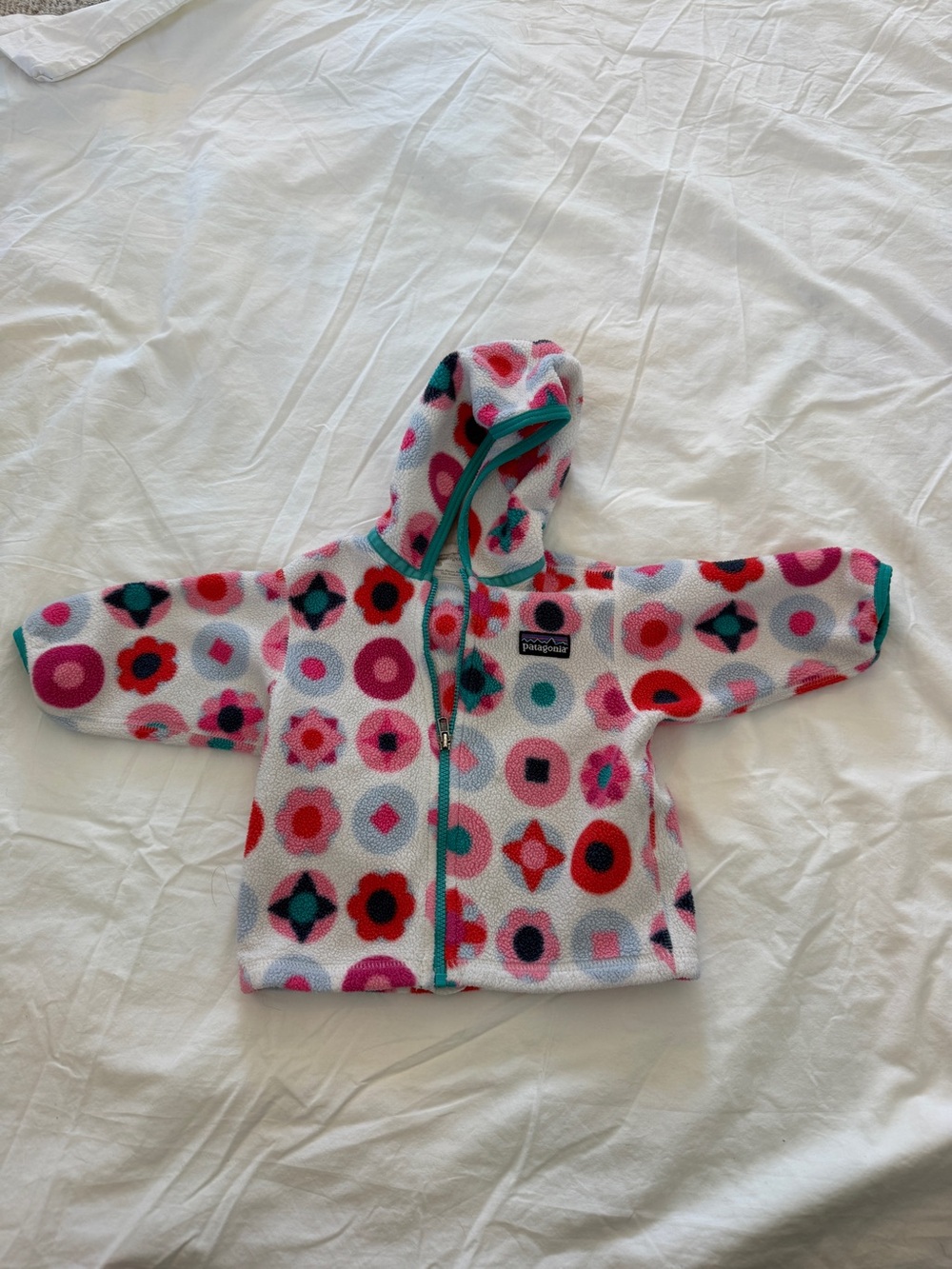 Patagonia Kids Fleece Hooded Jacket - Multi Floral Dots 3m